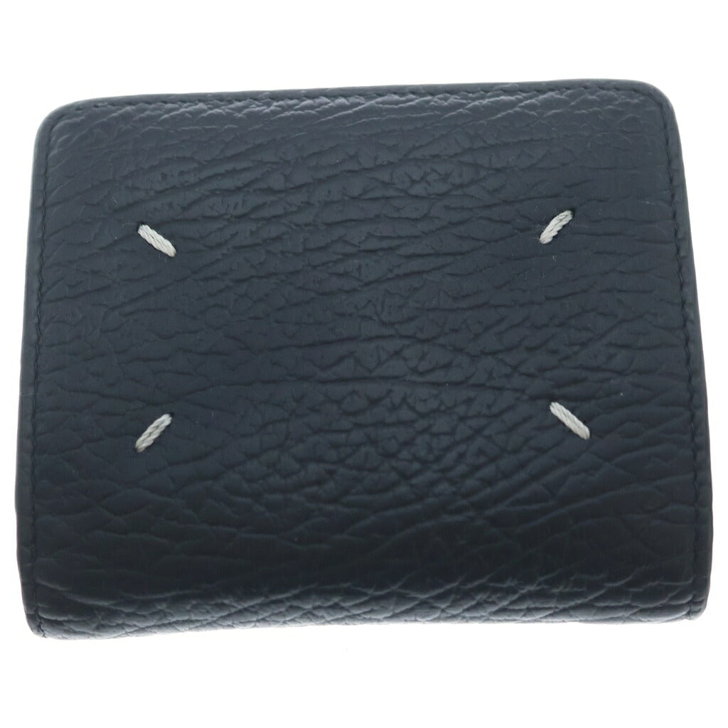 Maison Margiela(メゾンマルジェラ) Compact Bi Fold Wallet コンパクト フォールド ウォレット レザー二つ折り財布 ブラック S56UI0140