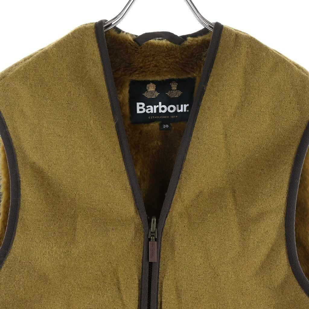 Barbour(バブアー) Warm Pile Waistcoat Zip-In Liner Vest フロントジップ ファー ライナー ベスト ブラウン 232MLI0004