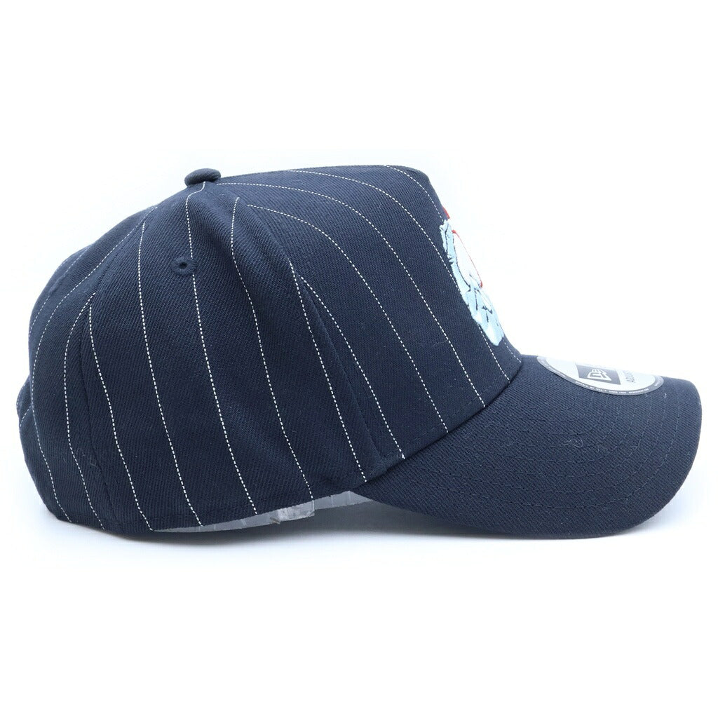 NEW ERA(ニューエラ) ×野生爆弾くっきー 9FORTY A-Frame くっきー! COOKIE! ボールフィンガーロゴ ネイビーストライプ キャップ 帽子