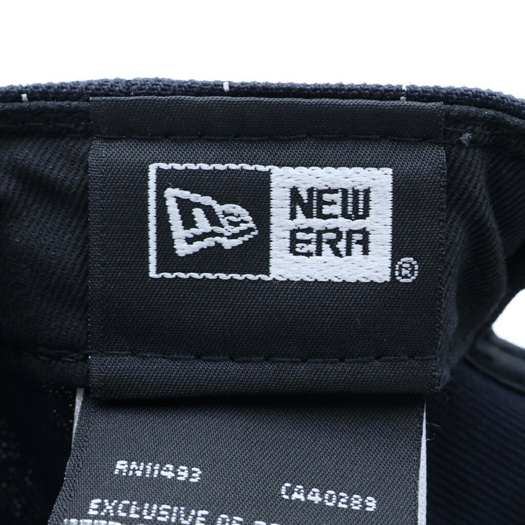 NEW ERA(ニューエラ) ×野生爆弾くっきー 9FORTY A-Frame くっきー! COOKIE! ボールフィンガーロゴ ネイビーストライプ キャップ 帽子