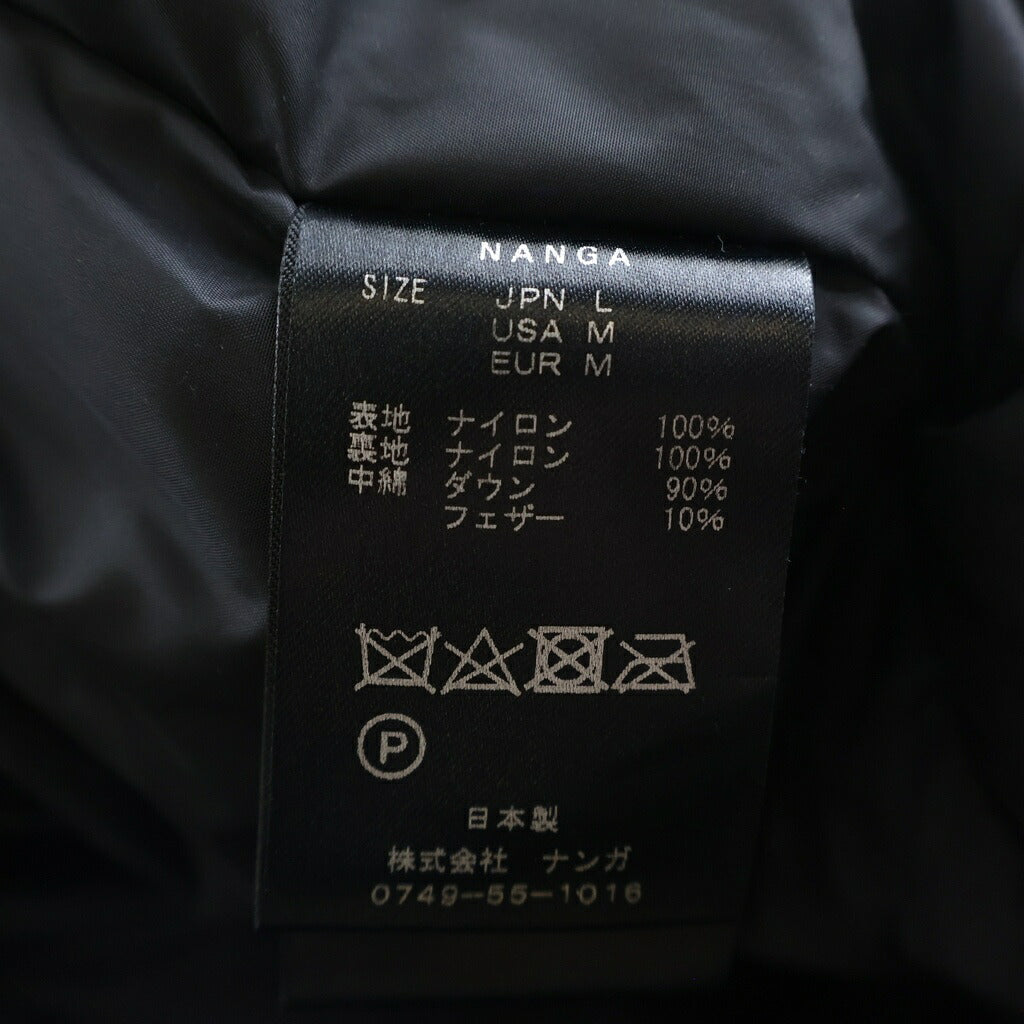 NANGA(ナンガ) オーロラスタンド ジップアップ ロゴプリント フーデット ダウンジャケット アウター ブラック P-RR-11E