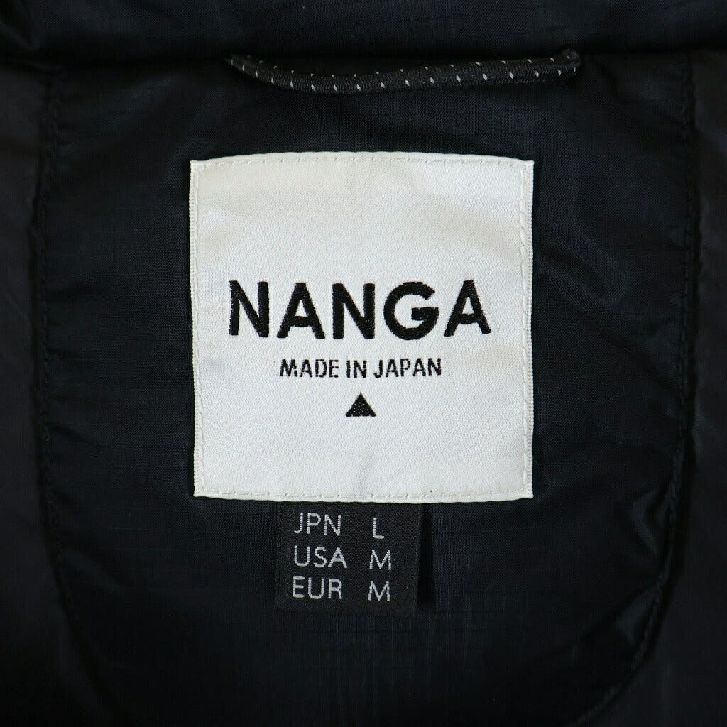 NANGA(ナンガ) オーロラスタンド ジップアップ ロゴプリント フーデット ダウンジャケット アウター ブラック P-RR-11E