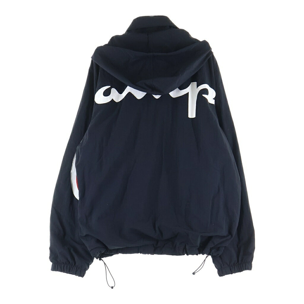 SUPREME(シュプリーム) 18SS ×Champion Track Jacket アーチロゴ プリント ジップアップ フーデット トラック ジャケット ブラック