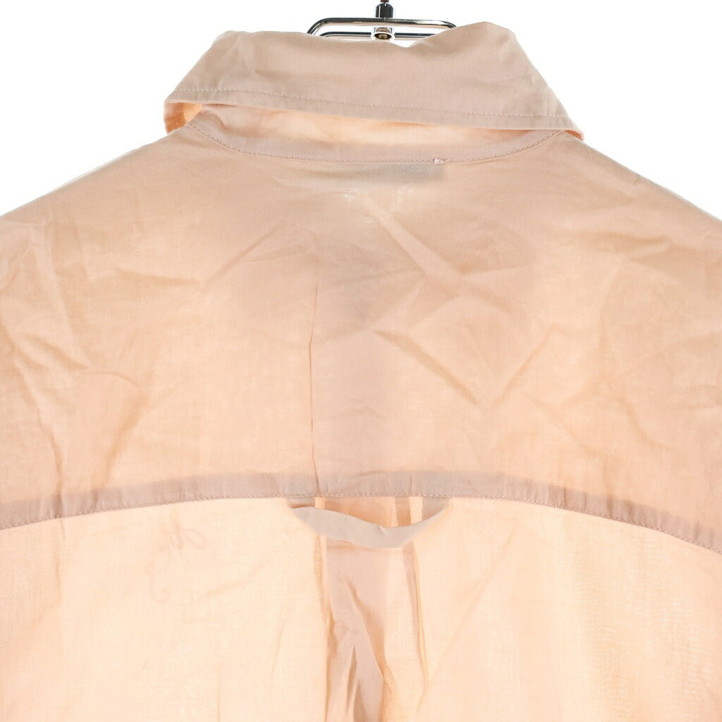 Acne Studios(アクネ ストゥディオズ) エンブロイダリー ロゴ ショート丈 長袖シャツ ブラウス レディース ピンク FN-WN-BLOU001077