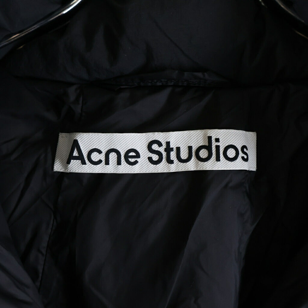 Acne Studios(アクネ ストゥディオズ) ショート丈 ジップアップ ナイロン ダウン ジャケット レディース ブラック FN-WN-OUTW000814