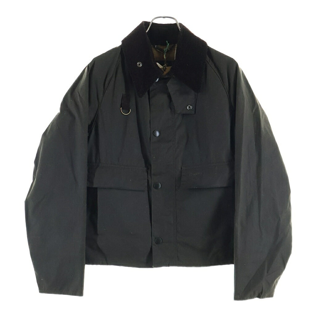 Barbour(バブアー) SPEY スペイ ワックス ショート 襟コーデュロイ 切り替え ジップアップ ジャケット オリーブ 242MWX1212