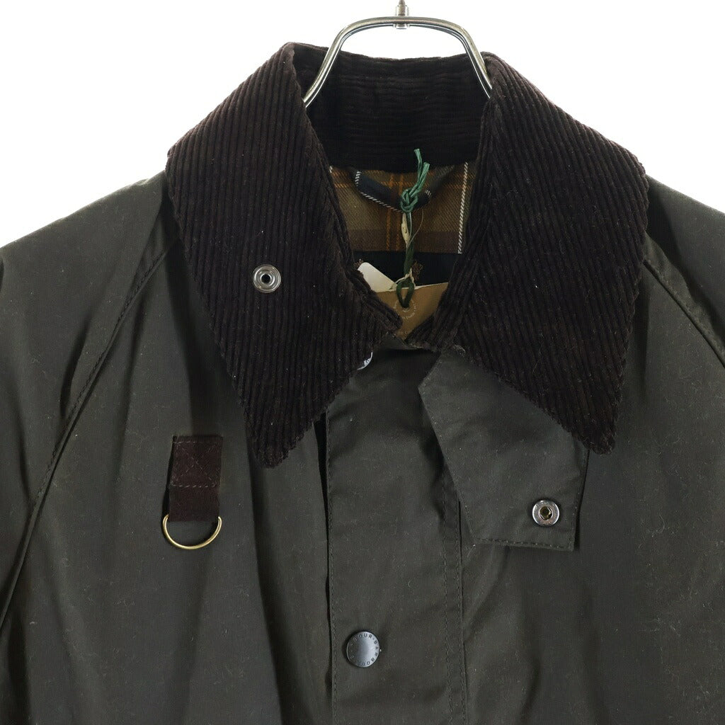 Barbour(バブアー) SPEY スペイ ワックス ショート 襟コーデュロイ 切り替え ジップアップ ジャケット オリーブ 242MWX1212