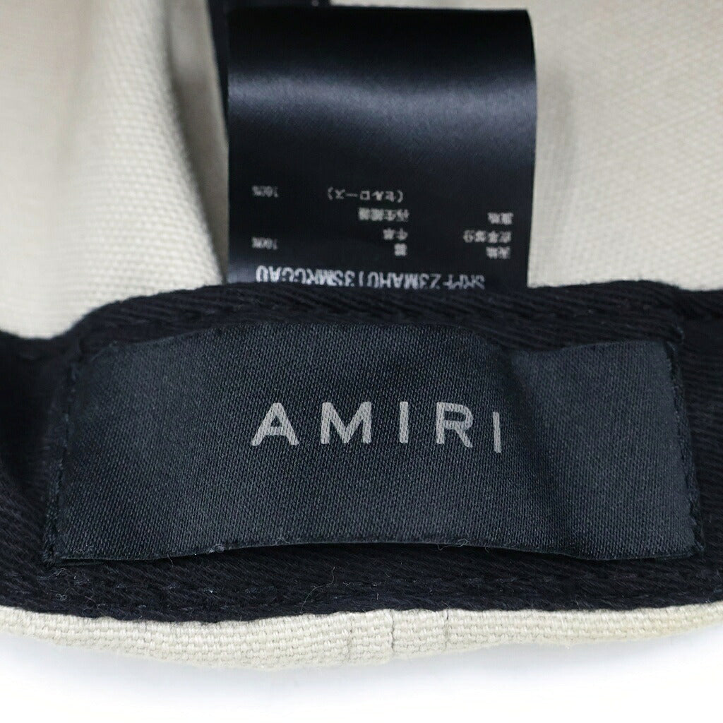 AMIRI(アミリ) MAロゴ エンブロイダリー フルキャンバス キャップ ベージュ SRPF23MAH013SMRCCA0