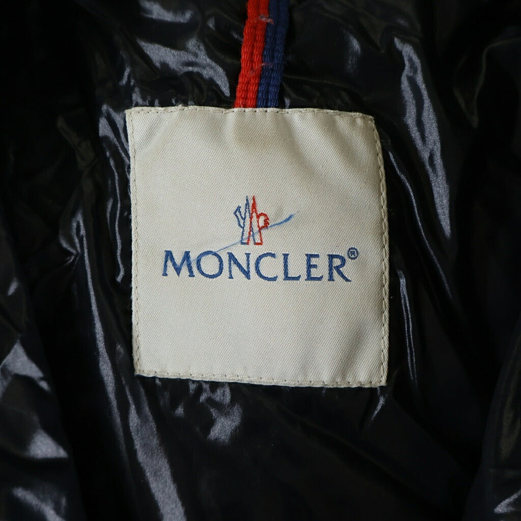 MONCLER(モンクレール) 09AW MOKA モカ ロゴ パッチ フーデット ジップアップ ダウン コート アウター ブラック 920-093-49348-50