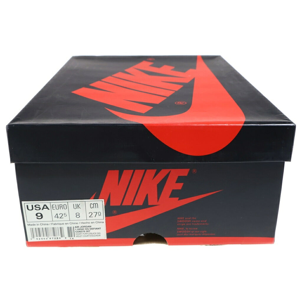 NIKE(ナイキ) AIR JORDAN 1 HIGH OG DEFIANT LA TO CHICAGO CD6578-507 エアジョーダン1 エルエートゥーシカゴ ハイカットスニーカー ホワイト/パープル US9/27cm