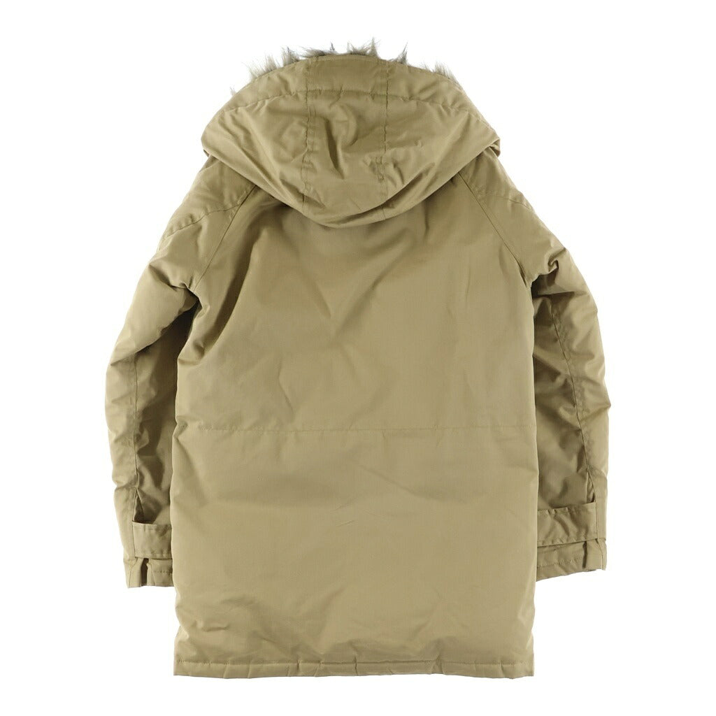 THE NORTH FACE PURPLE LABEL(ノースフェイスパープルレーベル) Brushed Long Serow ジップ アップ ファー フーデット ダウン ジャケット ベージュ ND2455N