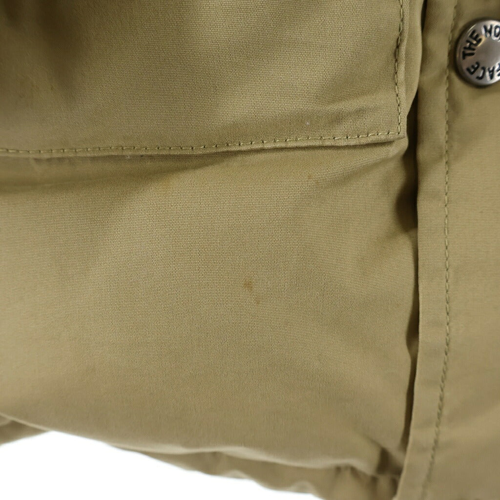 THE NORTH FACE PURPLE LABEL(ノースフェイスパープルレーベル) Brushed Long Serow ジップ アップ ファー フーデット ダウン ジャケット ベージュ ND2455N