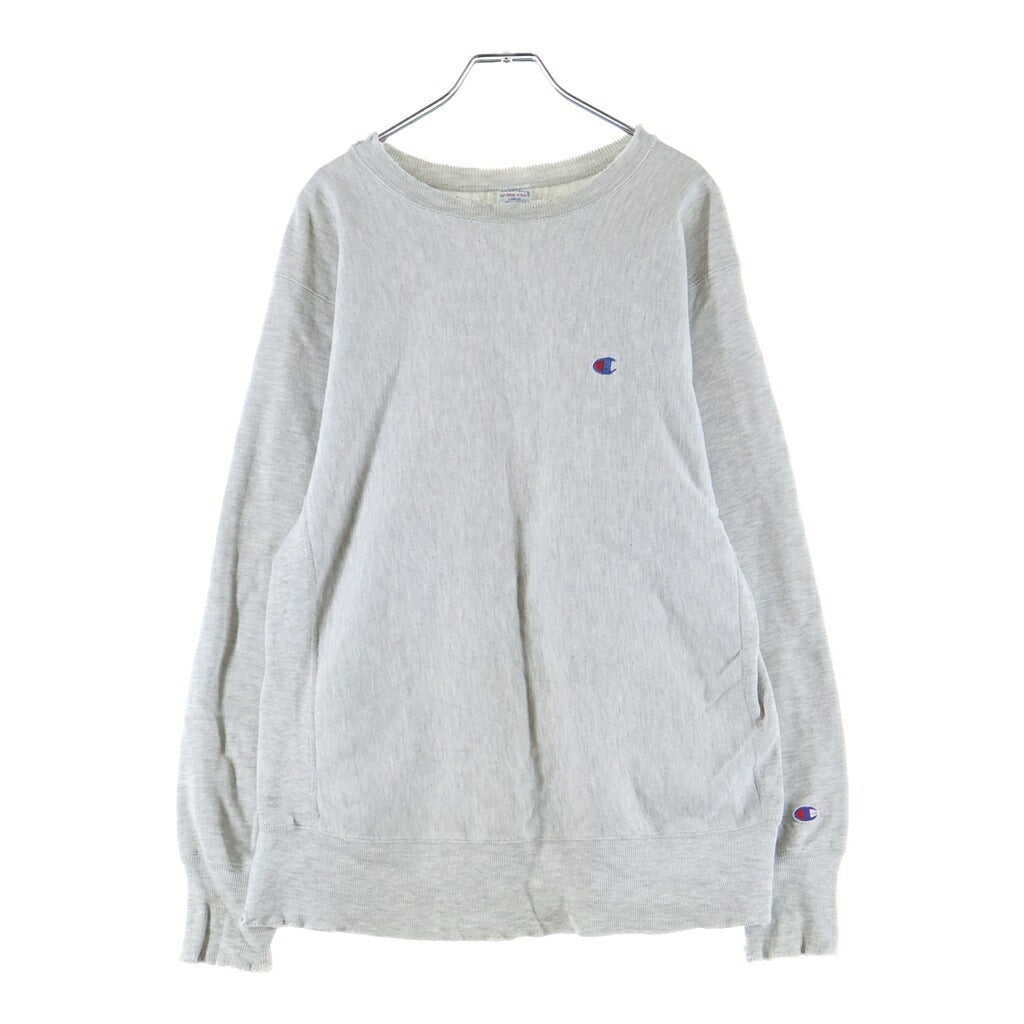CHAMPION(チャンピオン) REVERSE WEAVE ロゴエンブロイダリー クルーネック スウェットシャツ グレー