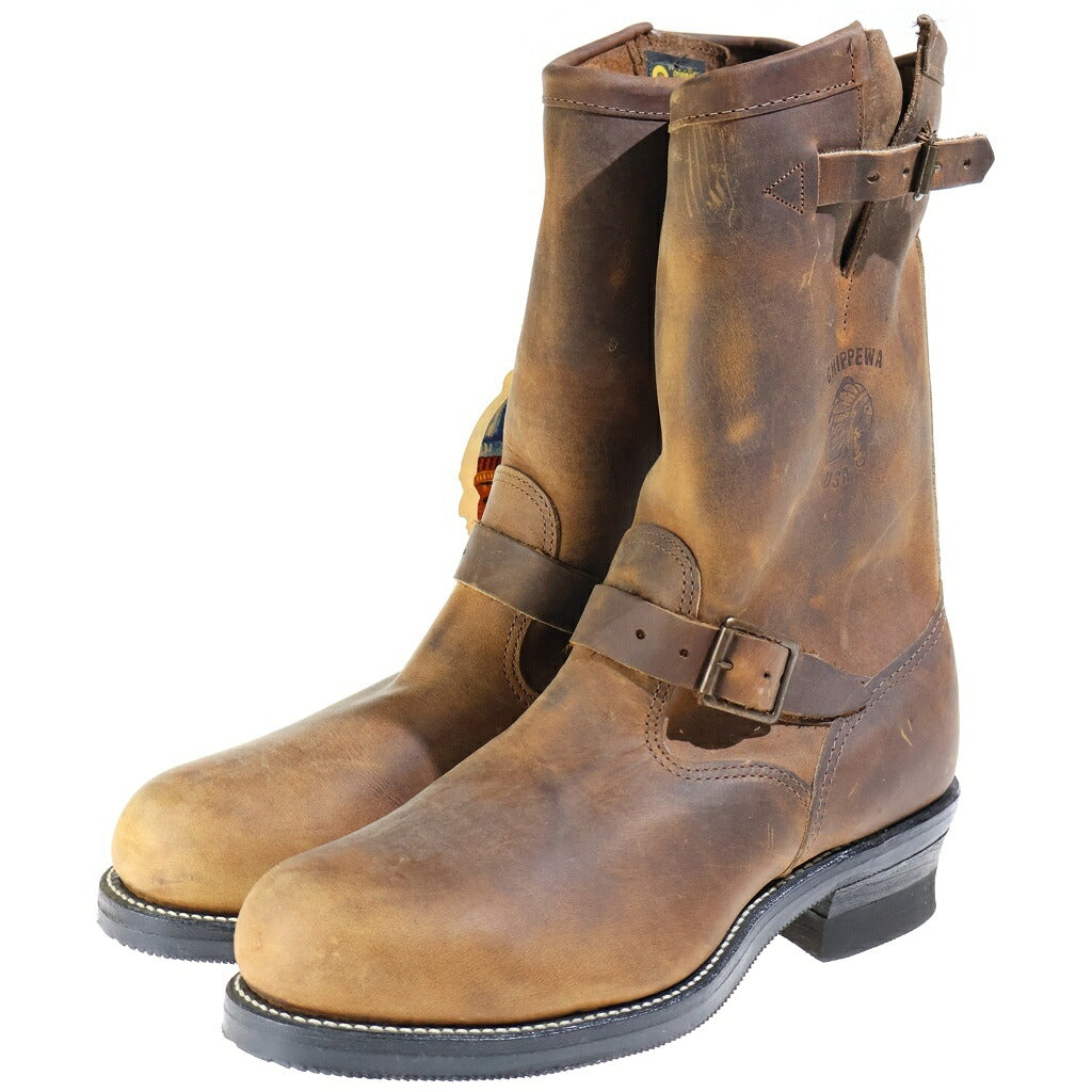 CHIPPEWA(チペワ) 11inch Tan Crazy Horse Engineer Boots クレイジーホース オイルドヌバック エンジニアブーツ ブラウン 27864