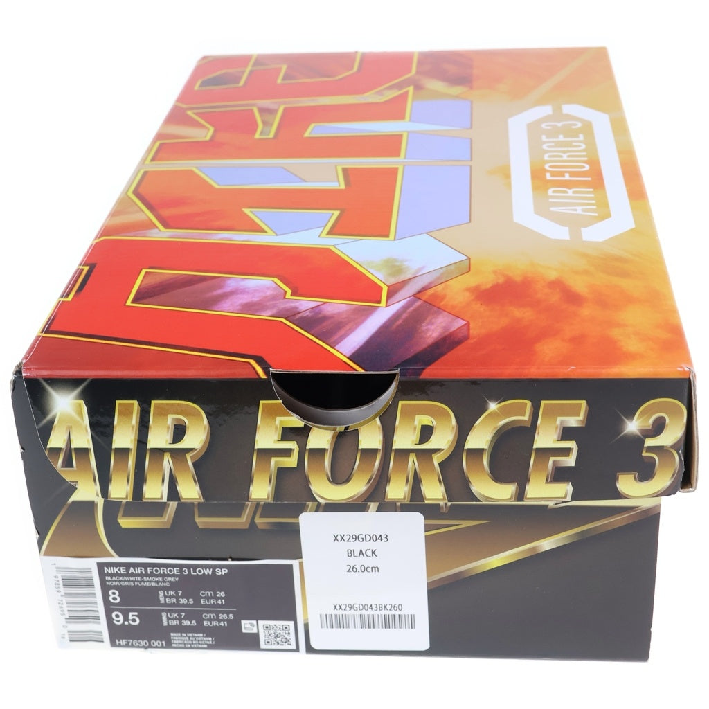 NIKE(ナイキ) ×NIGO AIR FORCE 3 LOW ニゴー エアフォース 3 ローカットスニーカー ブラック/ホワイト US8/26cm HF7630-001
