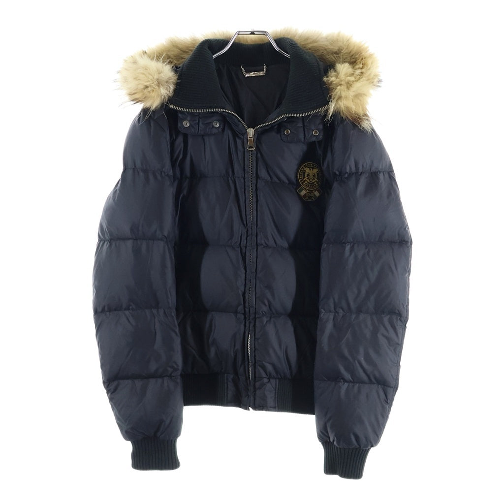 DOLCE & GABBANA(ドルチェアンドガッバーナ) コヨーテファー ダウンジャケット フード付き ジップアップ ブラック RB0161