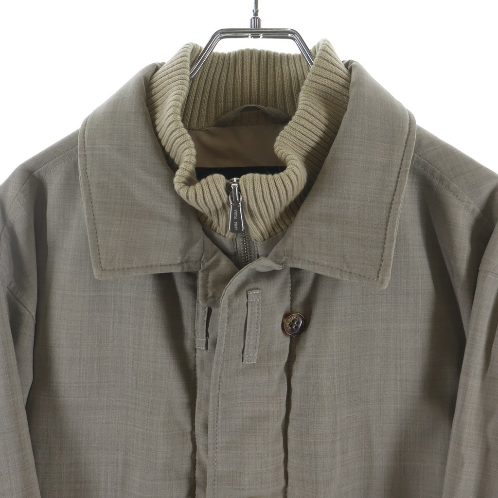 Loro Piana(ロロピアーナ) リブ襟 ジップアップ ステンカラー コート ベージュ