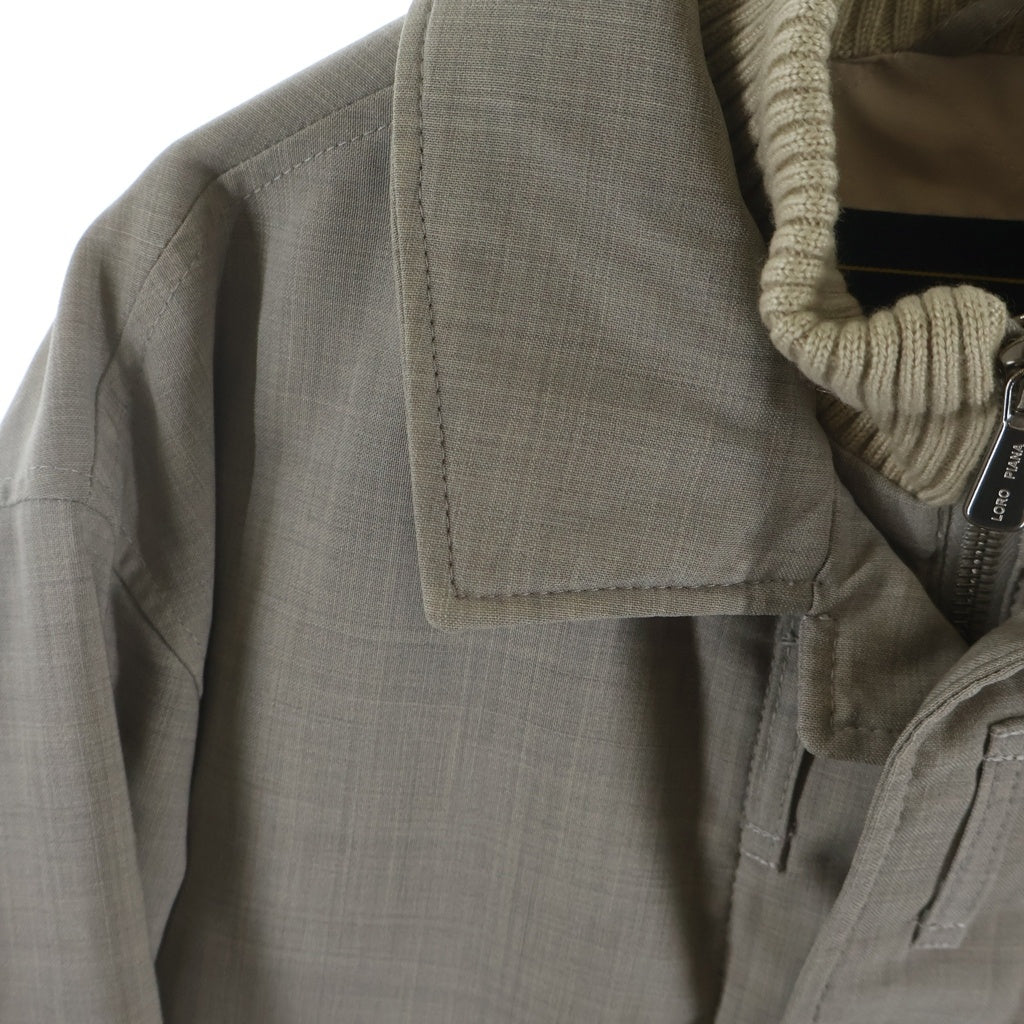 Loro Piana(ロロピアーナ) リブ襟 ジップアップ ステンカラー コート ベージュ
