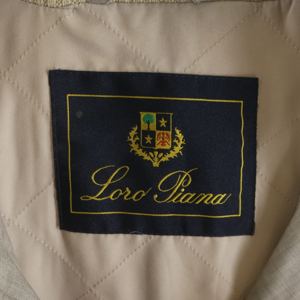 Loro Piana(ロロピアーナ) リブ襟 ジップアップ ステンカラー コート ベージュ