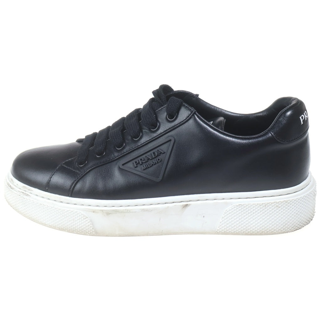 PRADA(プラダ) ローカット レザースニーカー ブラック #39 レディース