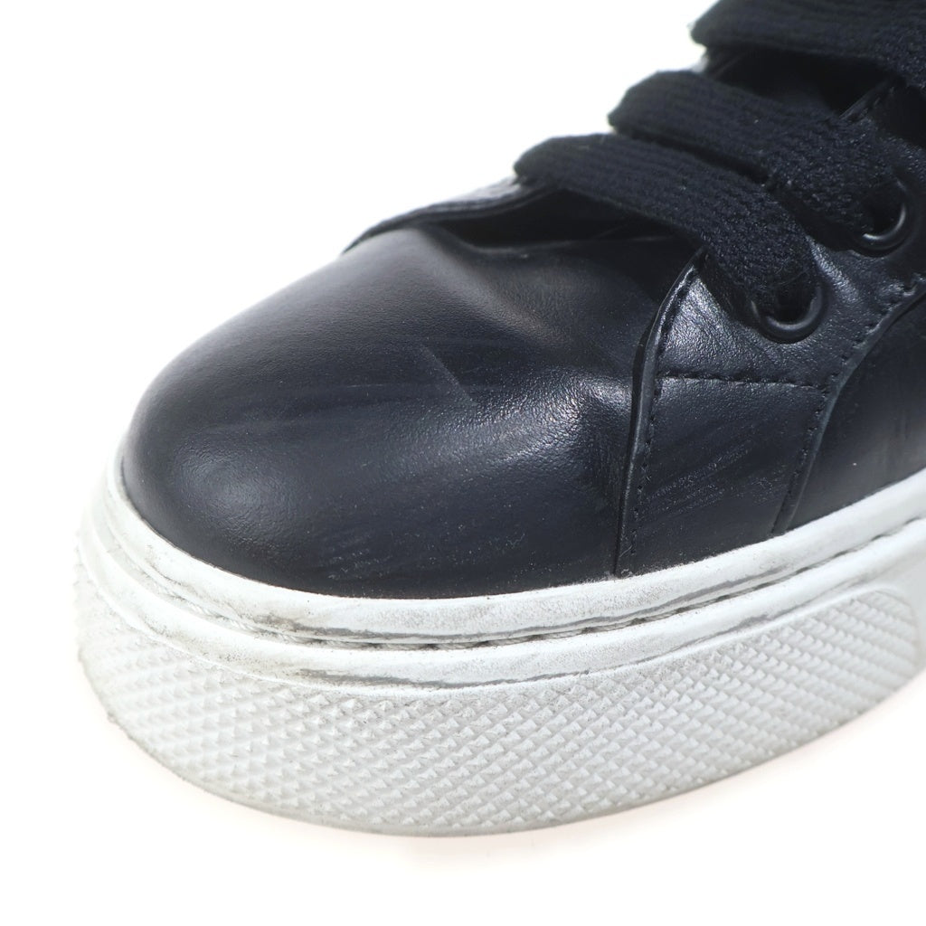 PRADA(プラダ) ローカット レザースニーカー ブラック #39 レディース