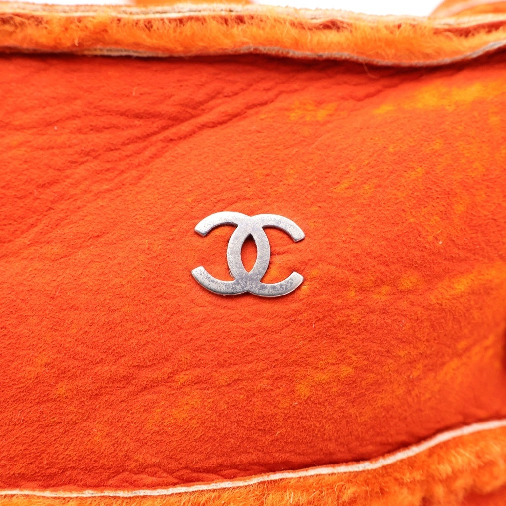 CHANEL(シャネル) ココマーク ムートン ヴィンテージ ショルダーバッグ オレンジ レディース