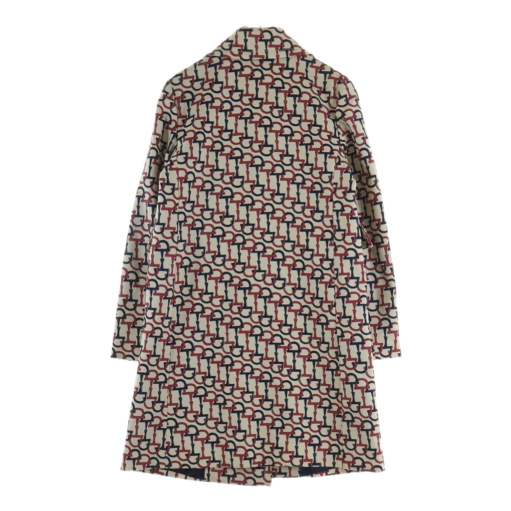 GUCCI(グッチ) ホースビット ウール ライトジャケット トレンチコート ロングコート #38 アイボリー/ネイビー/レッド レディース