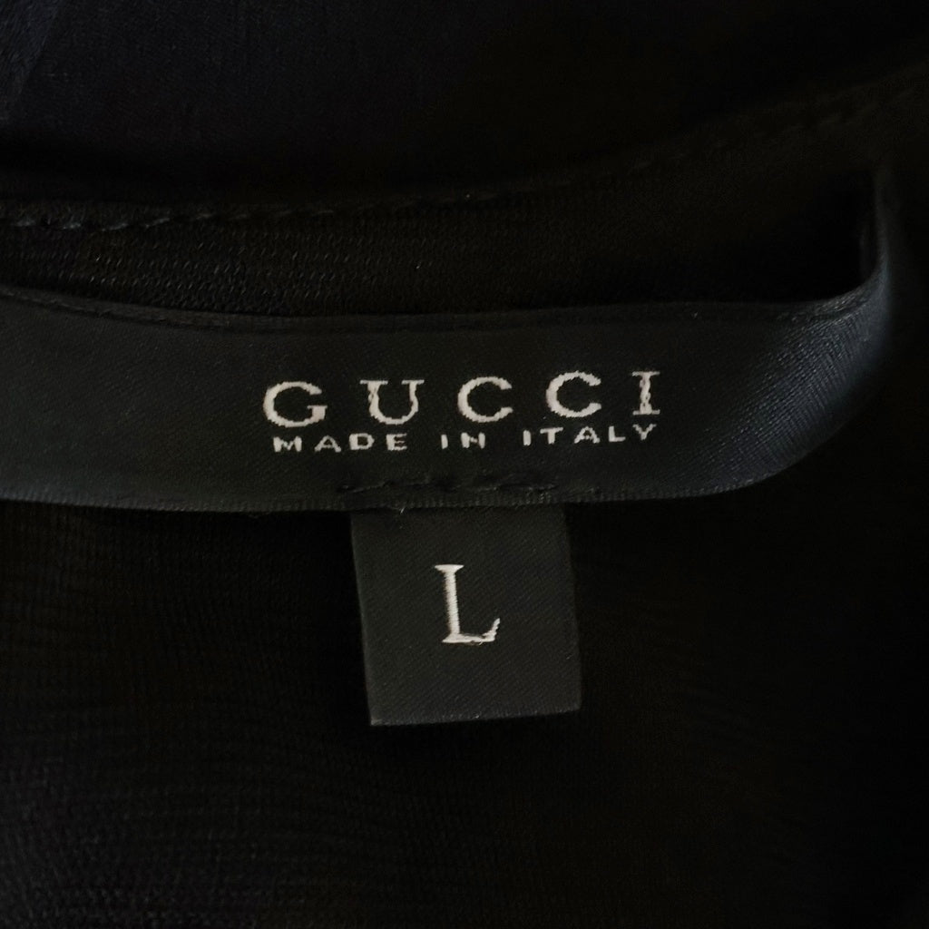 GUCCI(グッチ) ホースビットベルト レーヨン長袖ワンピース 素材切り替え ブラック レディース 310722