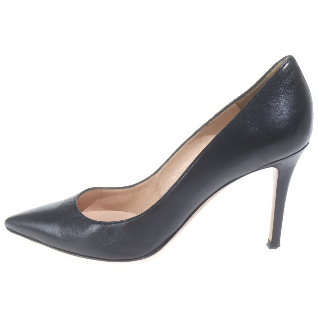 Gianvito Rossi(ジャンヴィト・ロッシ) ポインテッドトゥ ピンヒールパンプス シューズ レザー ブラック レディース