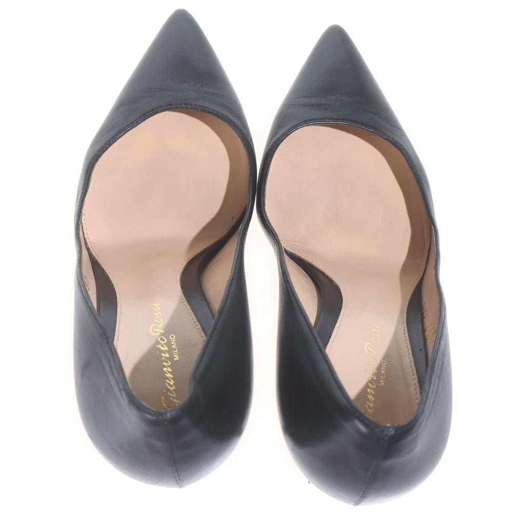 Gianvito Rossi(ジャンヴィト・ロッシ) ポインテッドトゥ ピンヒールパンプス シューズ レザー ブラック レディース