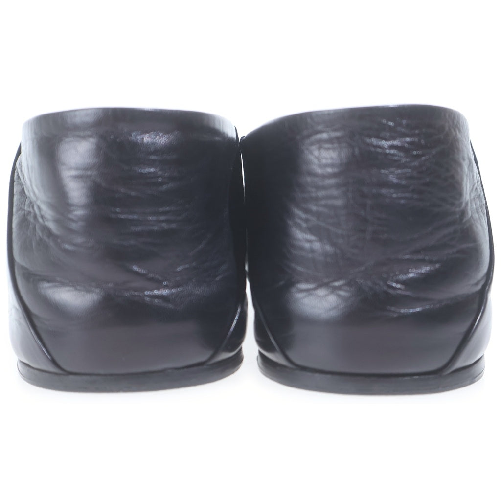 JIL SANDER(ジルサンダー) レザー スクエアトゥ パンプス フラットパンプス #37 1/2 ブラック レディース