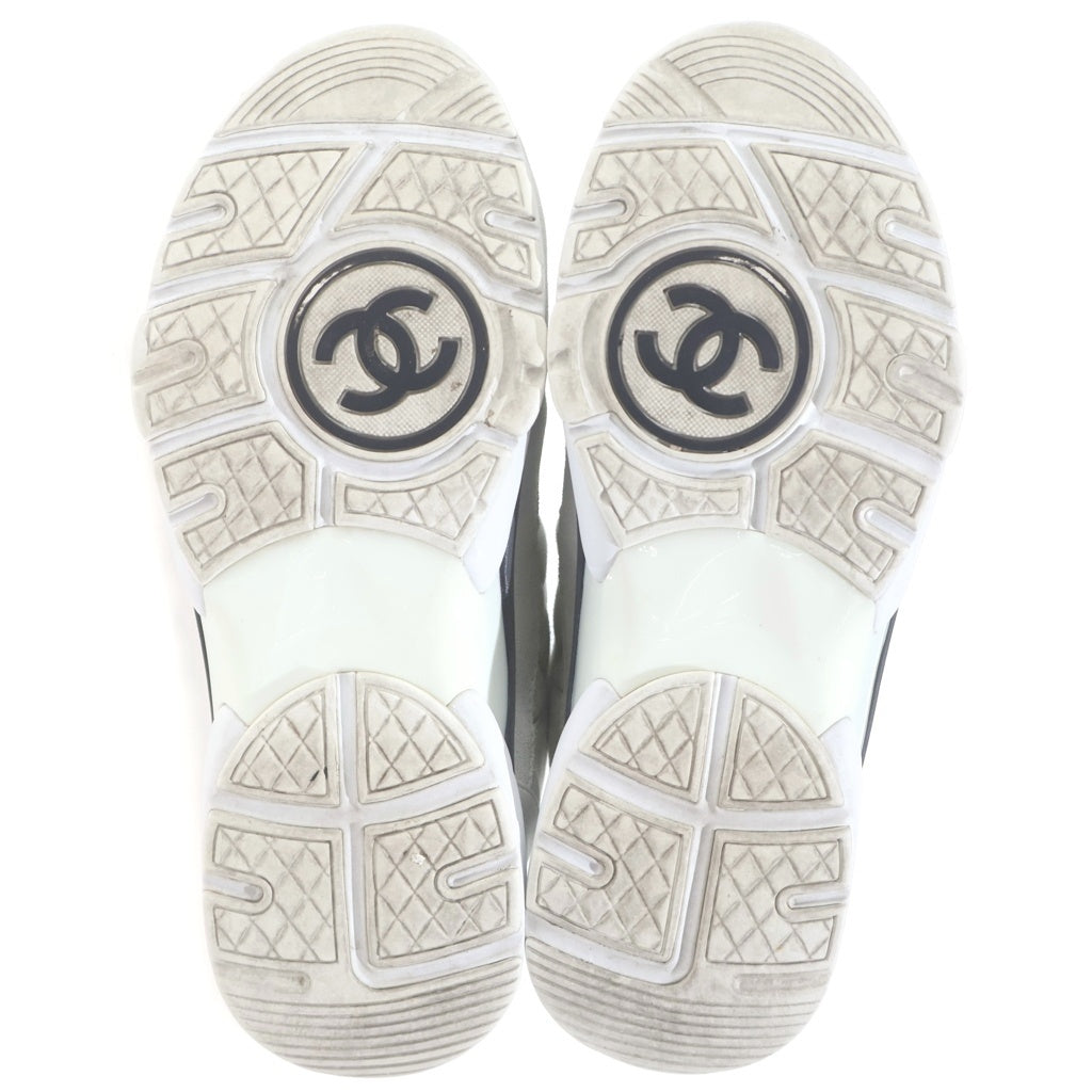 CHANEL(シャネル) ココマーク マトラッセ キルティング スエード レザー ローカット スニーカー シューズ ホワイト G40184 レディース
