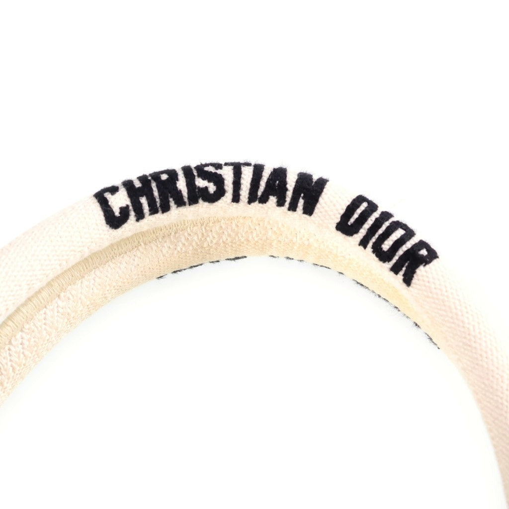 Christian Dior(クリスチャンディオール) ブックトート スモール マクラメレース ハンドバッグ トートバッグ アイボリー キャンバス レディース