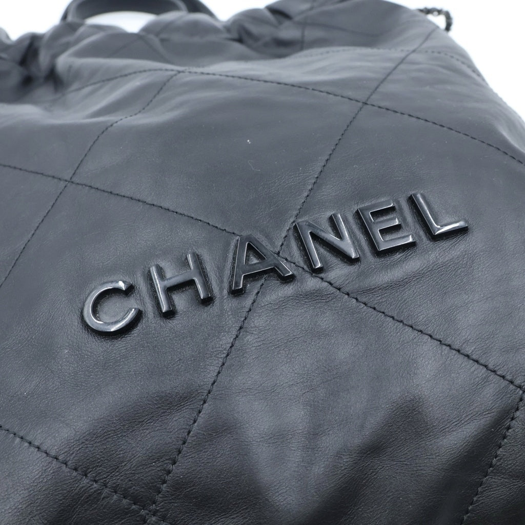 CHANEL(シャネル) シャネル22 バックパック ハンドバック ココマーク ラムスキン ソーブラック レディース