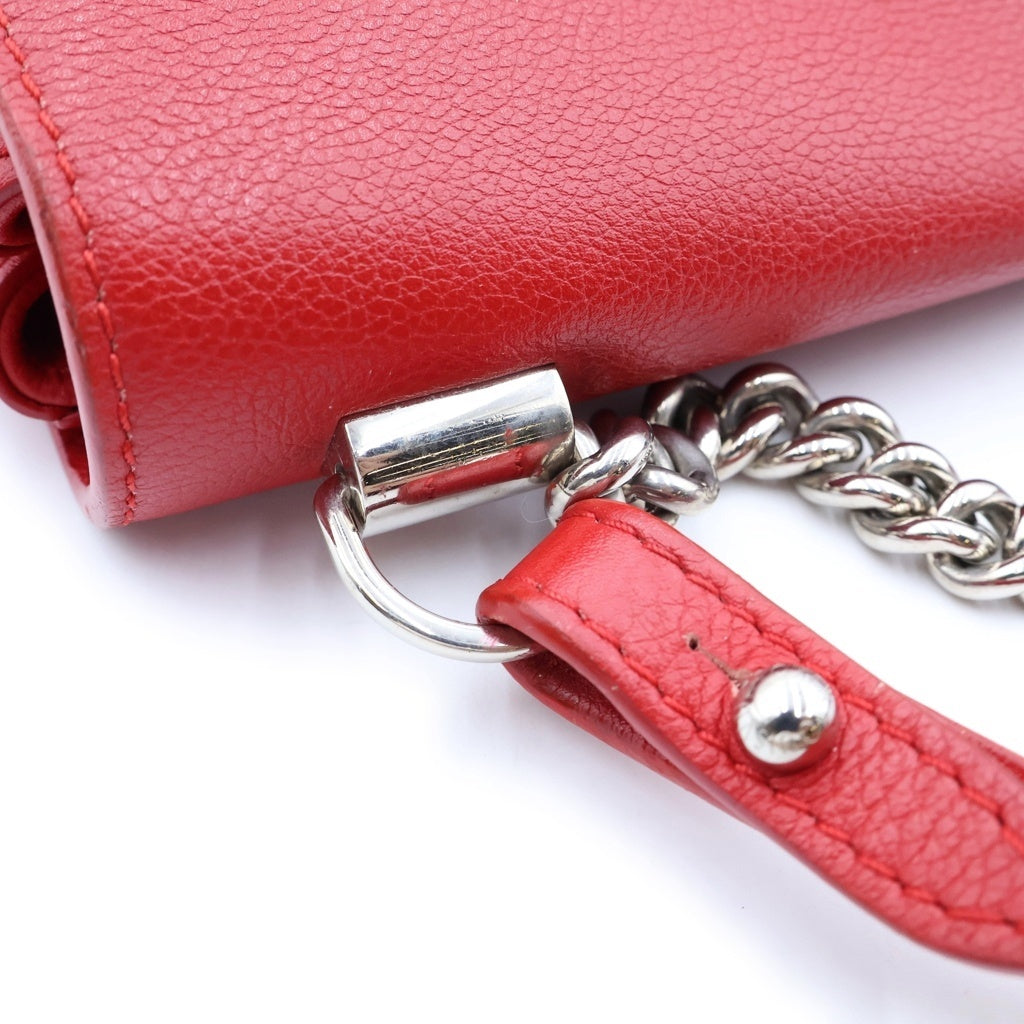 LOUIS VUITTON(ルイヴィトン) ロックミー2BB ルビー チェーンショルダーバッグ ミニバッグ レッド レザー M51202 シルバー金具 レディース