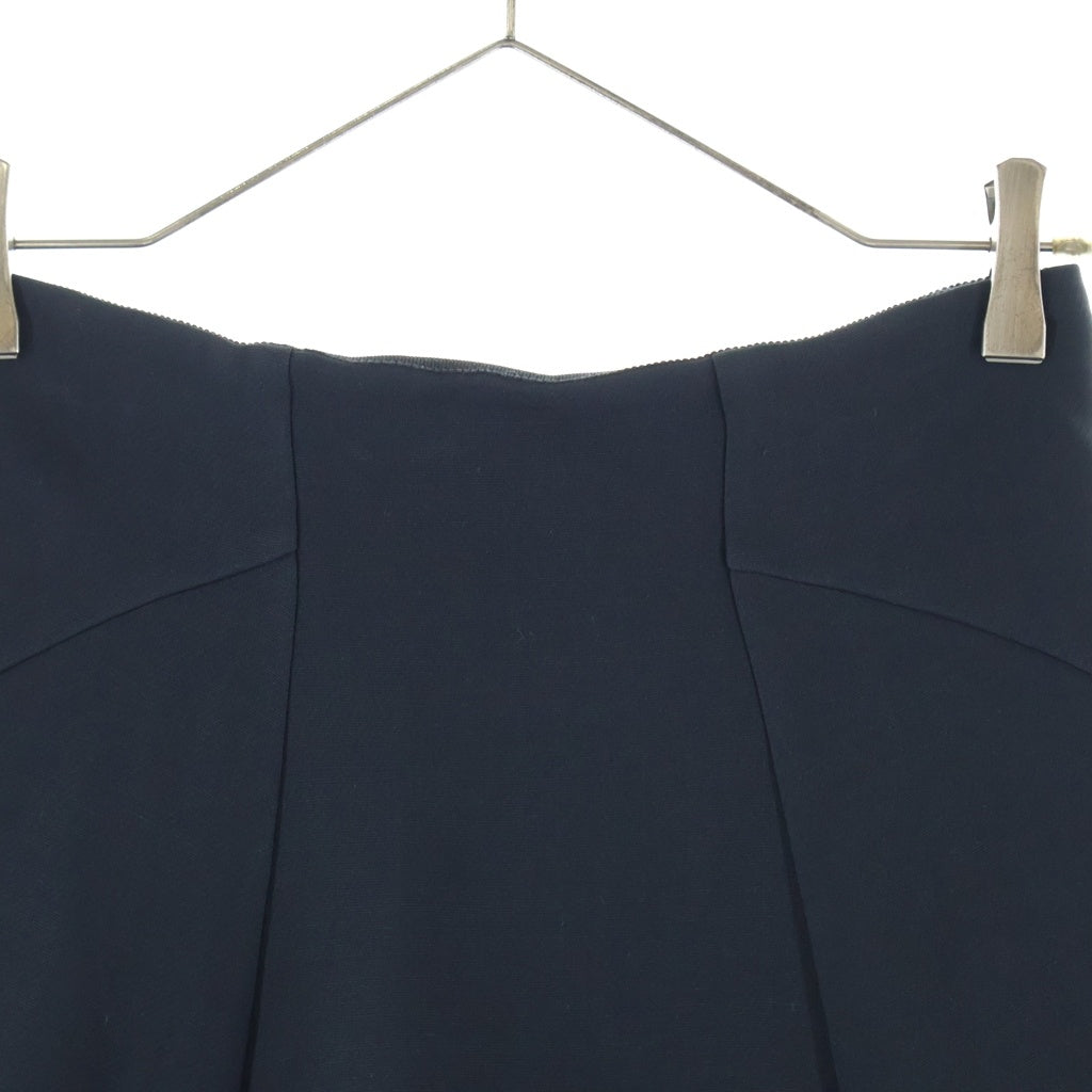 Christian Dior(クリスチャンディオール) 21年 シルク混 ウール サイドジップ ロングフレアスカートブラック レディース 151J21A1166