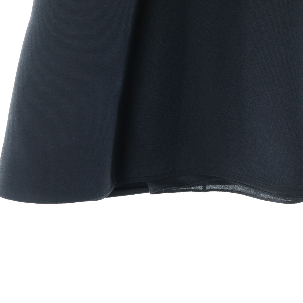 Christian Dior(クリスチャンディオール) 21年 シルク混 ウール サイドジップ ロングフレアスカートブラック レディース 151J21A1166