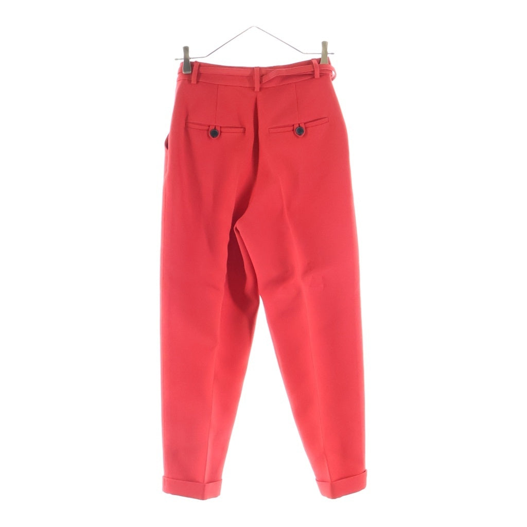 Christian Dior(クリスチャンディオール) センタープレス ウール混合 スラックス トラウザーズ ストレートパンツ レッド レディース 151P19A1166