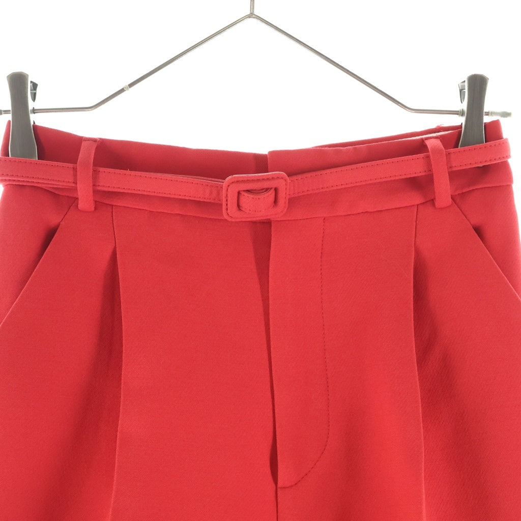Christian Dior(クリスチャンディオール) センタープレス ウール混合 スラックス トラウザーズ ストレートパンツ レッド レディース 151P19A1166