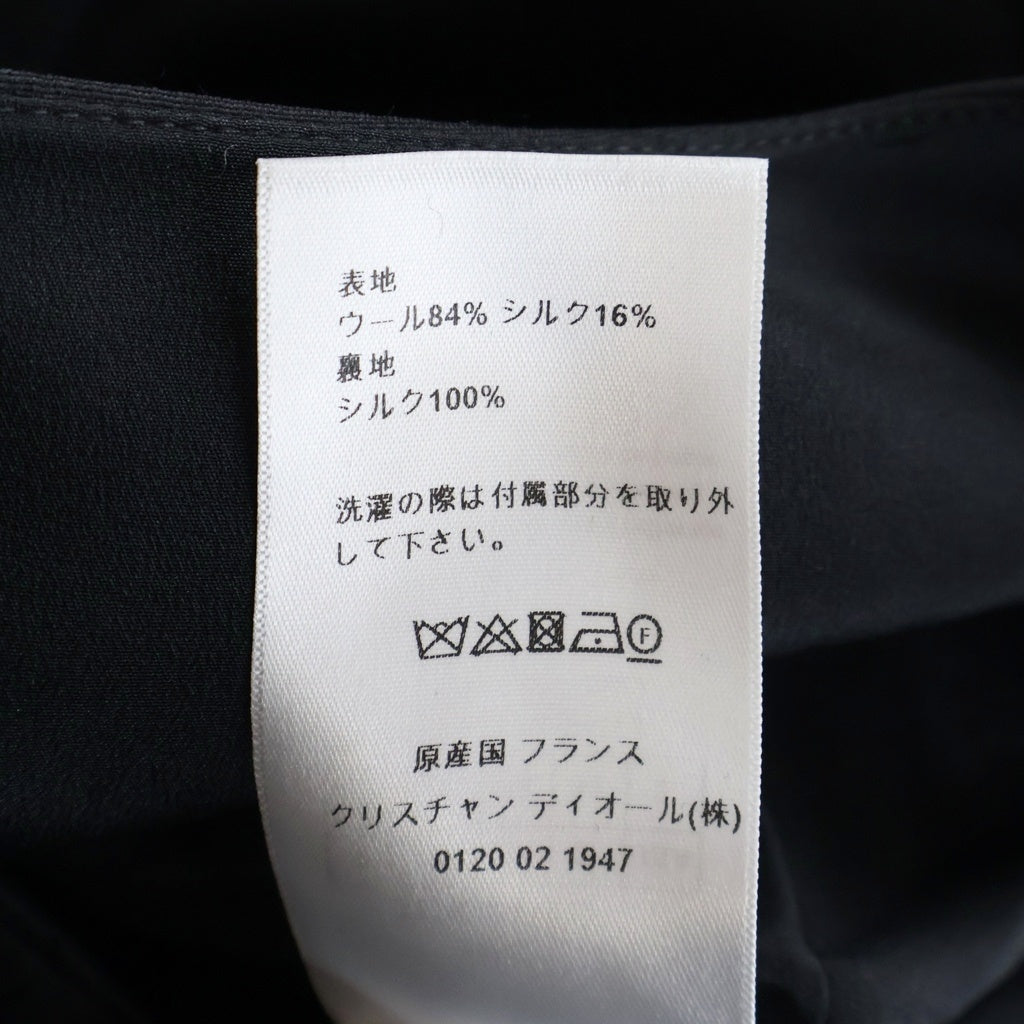 Christian Dior(クリスチャンディオール) ウール シルク ベルトテッド ノースリーブワンピース ドレス ブラック 311R42A1212 レディース