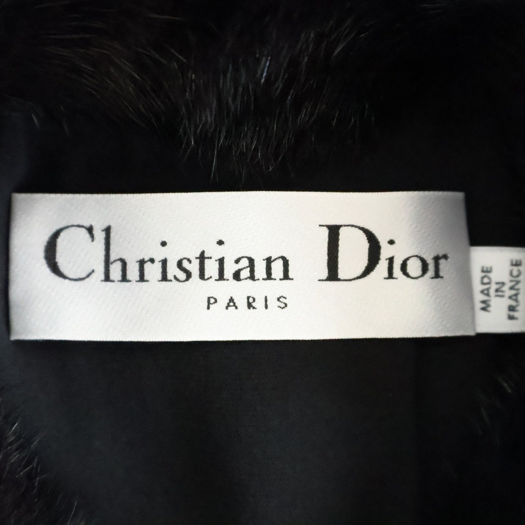 Christian Dior(クリスチャンディオール) ミンクファー ショート丈 ジャケット フック ブラック 046V35BF010 レディース