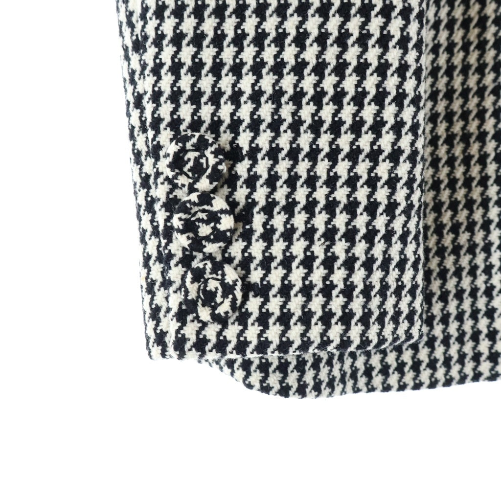 Christian Dior(クリスチャンディオール) ハウンドトゥース テクニカルニット バージャケット 千鳥格子柄 3Bテーラードジャケット ブラック/ホワイト レディース 011V01A1140