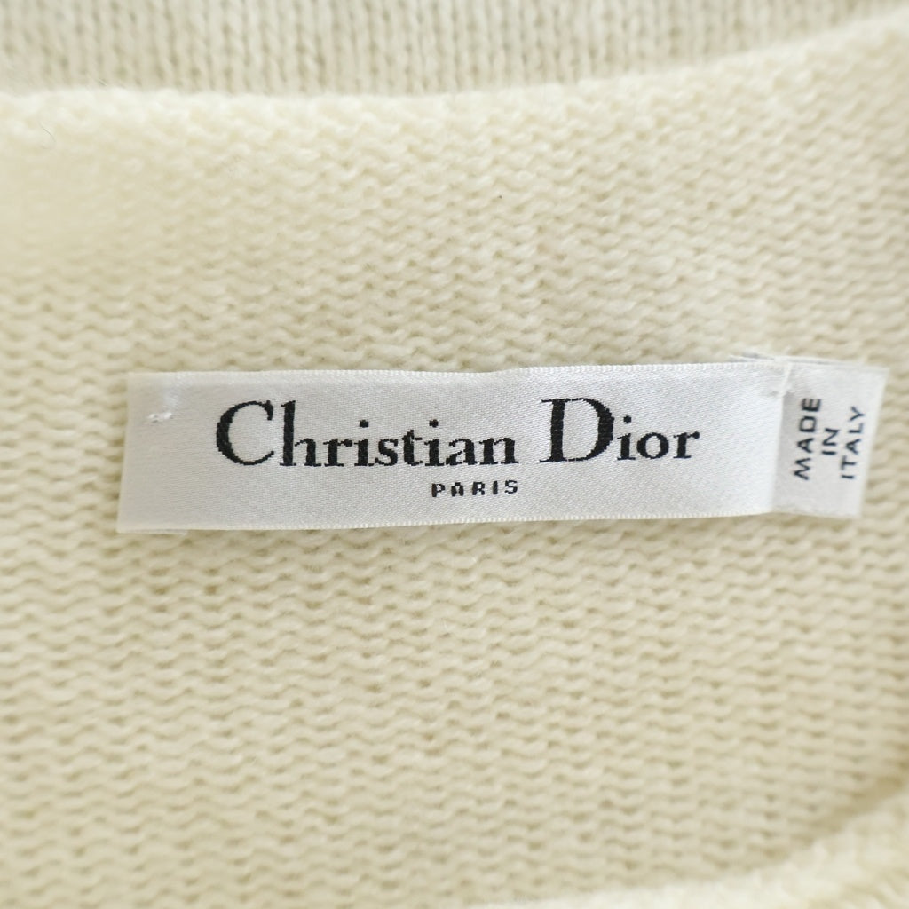 Christian Dior(クリスチャンディオール) スター刺繍ロゴ カシミヤニット セーター ホワイト 244S94AM054 レディース