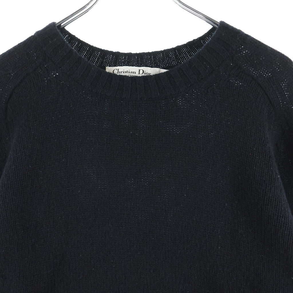 Christian Dior(クリスチャンディオール) ロゴジャガード カシミヤ クルーネック プルオーバー 長袖ニット セーター ブラック レディース 144S76AM002