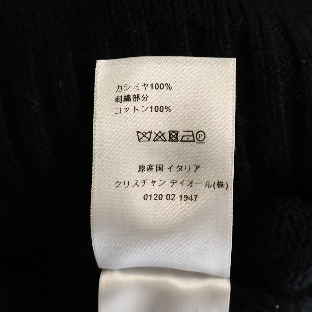 Christian Dior(クリスチャンディオール) ロゴジャガード カシミヤ クルーネック プルオーバー 長袖ニット セーター ブラック レディース 144S76AM002