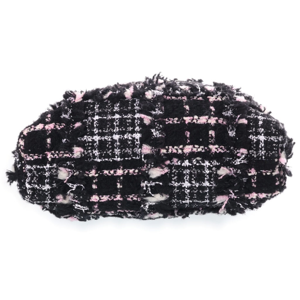 CHANEL(シャネル) シャネル22 2WAYトートバッグ チェーンショルダーバッグ ブラック×ピンク レザー×ツイード プレートシリアル AS3260 シルバー金具 レディース