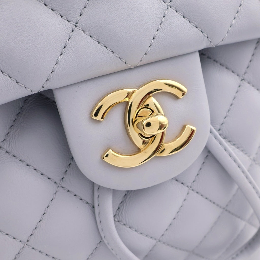 CHANEL(シャネル) マトラッセ バックパック リュック ラムスキン レザー ゴールド金具 グレー 24番台 レディース