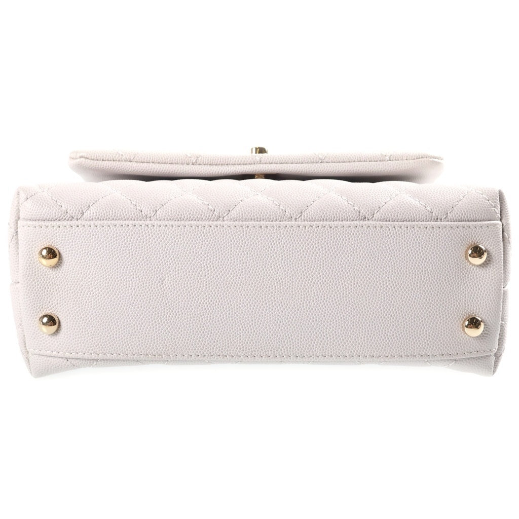 CHANEL(シャネル) ココハンドル 2WAYハンドバッグ チェーンショルダーバッグ ライトグレー キャビアスキン A92990 27番台 ゴールド金具 レディース
