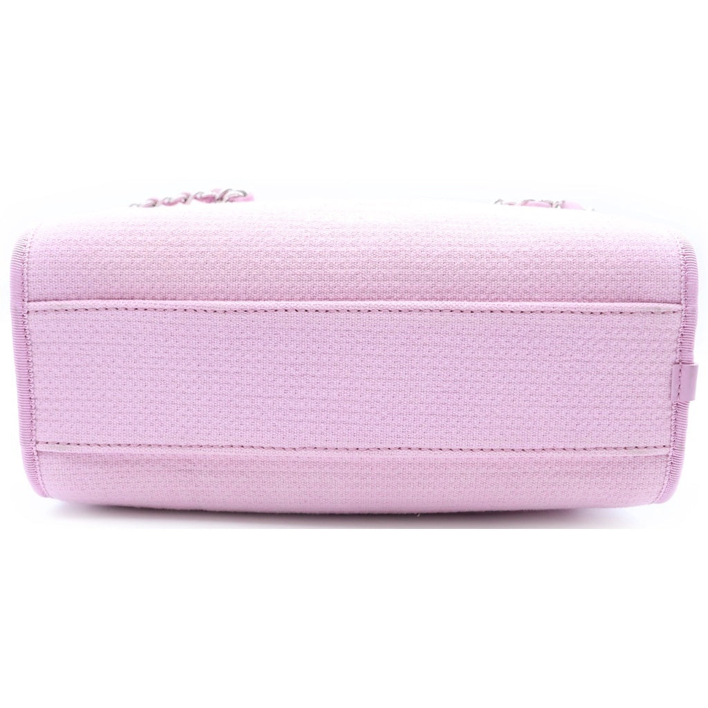 CHANEL(シャネル) ドーヴィル ボーリングバッグ 2WAYハンドバッグ チェーンショルダーバッグ ピンク レザー×キャンバス プレートシリアル A92749 シルバー金具 レディース