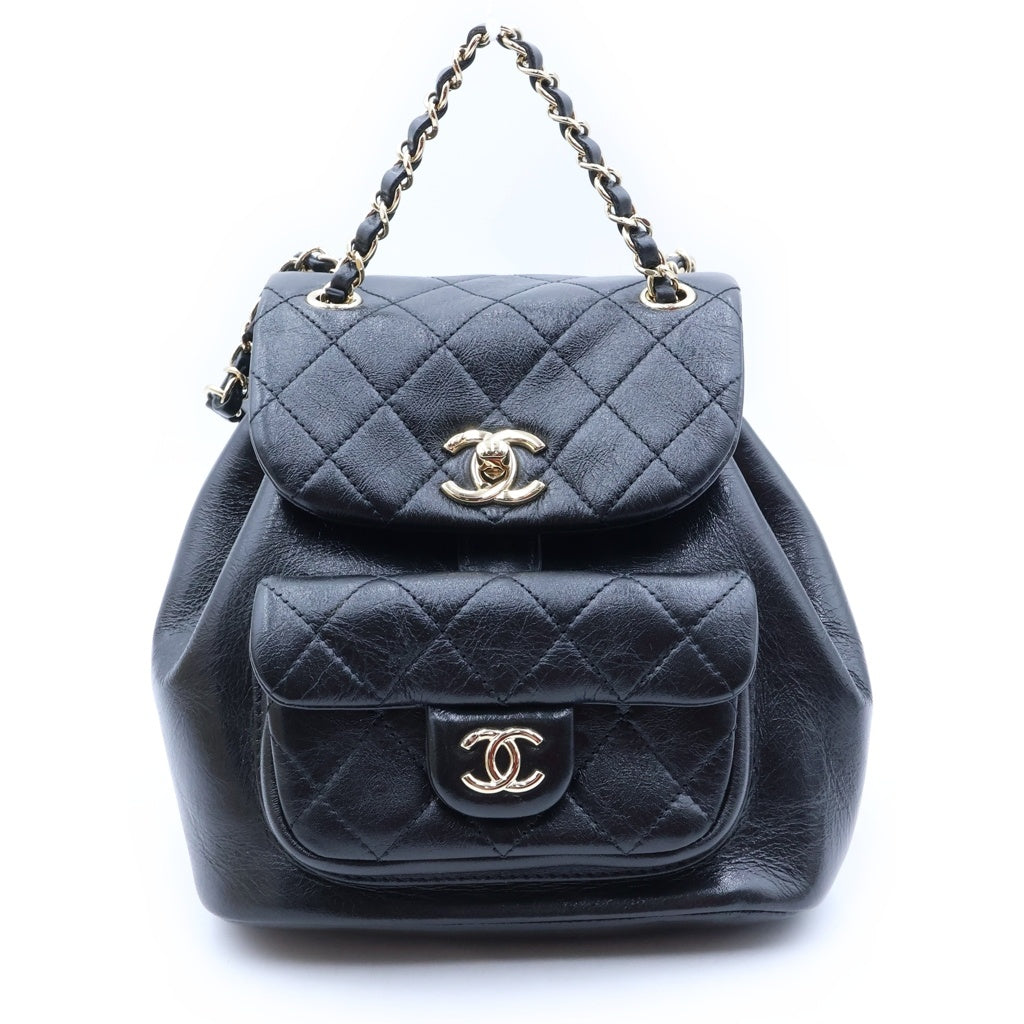 CHANEL(シャネル) マトラッセ スモール バックパック リュック レザー ココマーク ブラック AS2908 レディース